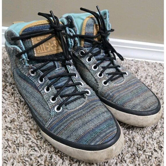 Men's Converse Bassline Textile Upper High Top All Stars Sneakers, Sz 9 - Picture 2 of 10